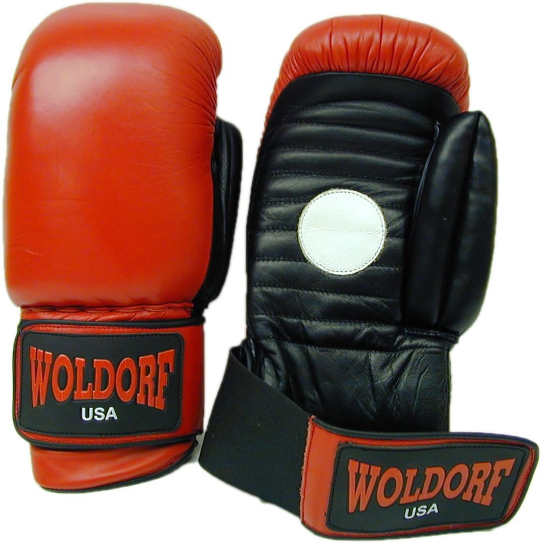 Woldorf USA Trainer Focus Gloves in Leather Sparring, Grappling Gloves, Kickboxing, Fighting Gloves, Muay Thai Training Gloves, Heavy Bag Gloves for Speed Punching