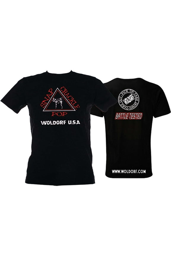 Woldorf Snap Crackle Pop T-Shirt in Black Size XL Martial Arts, Summer Wear, Fighting Equipment, Kickboxing T-Shirts, Casual Cloths, T - Shirts