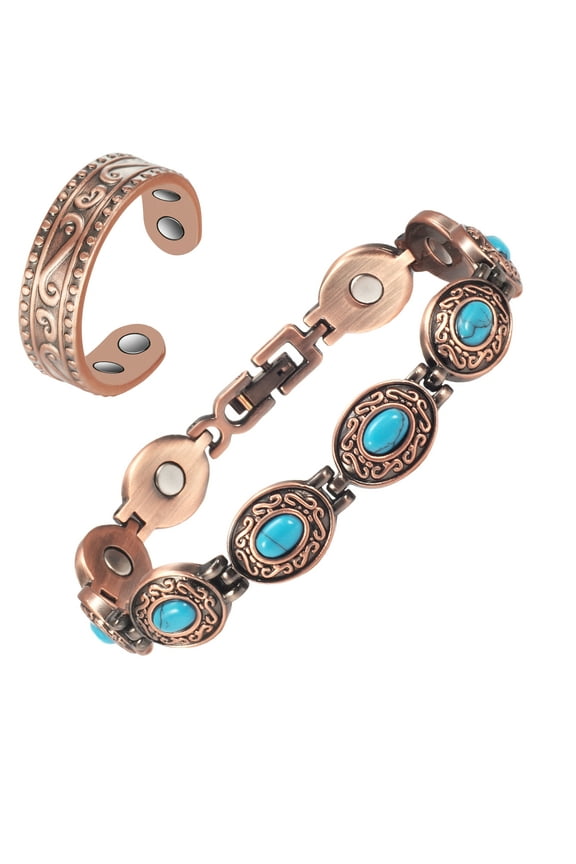 Copper Magnetic  Bracelet for Women, Pure Solid Magnetic Copper Jewelry Rings