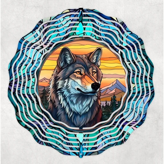 Wolf 10" Wind Spinner