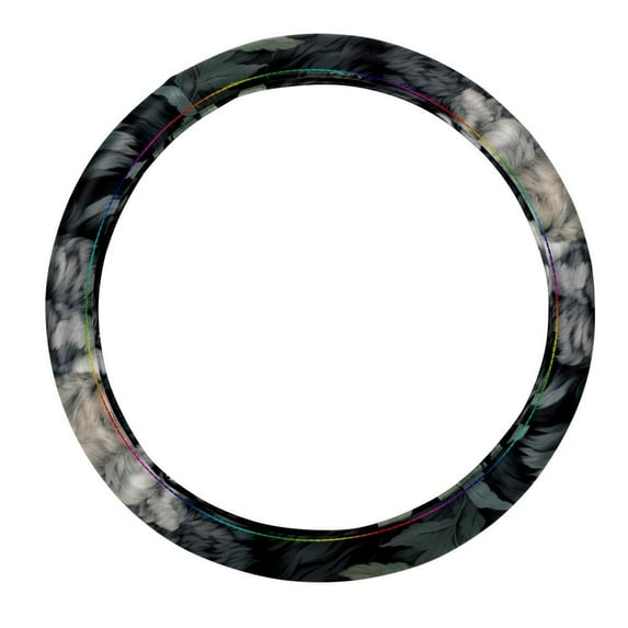 Wolf 14.5 Inch Printing PVC Leather Car Wheel Cover Steering Wheel Cover Auto Accessories