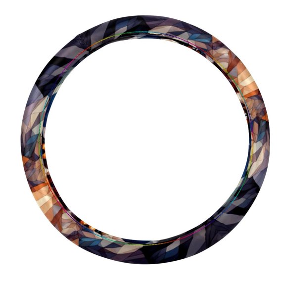 Wolf 14.5 Inch Printing PVC Leather Steering Wheel Cover Auto Accessories