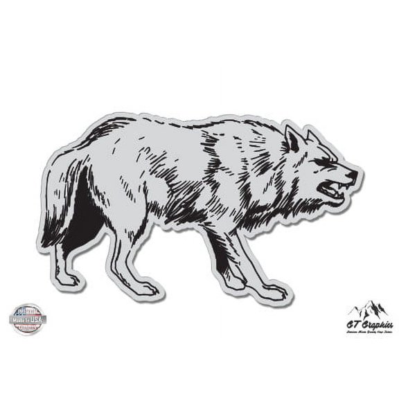 Wolf - 3" Vinyl Sticker - For Car Laptop I-Pad Phone Helmet Hard Hat - Waterproof Decal