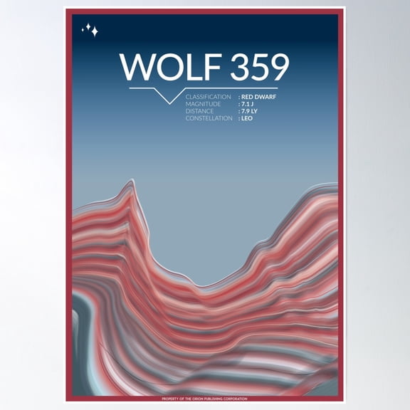 Wolf 359 Space Poster Poster Wall Art, Modern Wall Decor, 24x36 UNFRAMED