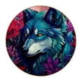 thumbnail image 1 of Wolf 6PCS Round Microfiber Leather Coasters, 11x11 cm/4.3x4.3 in, Drink Coasters for Dining Table, Waterproof and Cup Coasters, Set of 6 - Black, 1 of 6