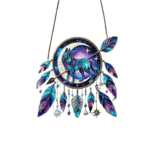 Wolf Acrylic Hanging Ornament Home Wall Decor Modern Art Pendant 20 Cm Wide Decorative Hanging Display