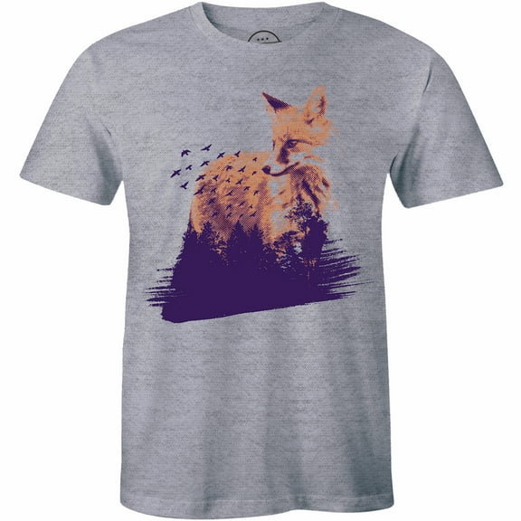 Wolf And Flying Birds - Beautiful Nature Of The Forest Men's T-Shirt