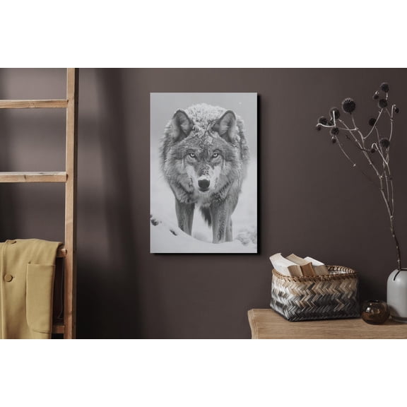 Wolf And Nature Wall Art Prints Gifts Animal Wall Art Gifts For Her Him Wolf Walking In The Snow Wall Art, Modern Wall Decor, 12x18 UNFRAMED