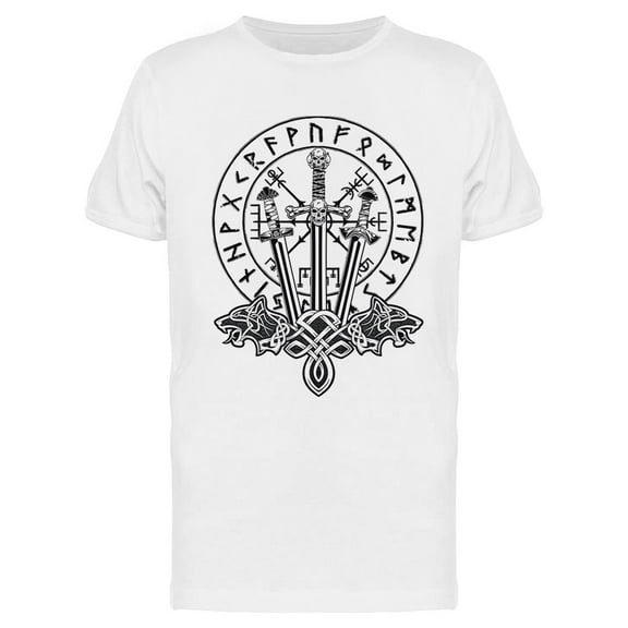Wolf And Swords T-Shirt Men -Image by Shutterstock, Male 3X-Large