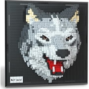 Wolf Animal 3D Wall Art Micro Mini Building Blocks Set for Adults, Unique Home Wall Decor or Table Display, No Compatible with Lego, Ideal Birthday Christmas Toy Gift for Teens 2214 PCS
