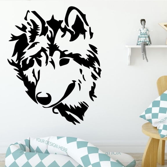 Wolf Animal Wall Sticker Rooms Living Room Animal Stickers Home Decoration Accessories Nordic Style Home 43x54cm