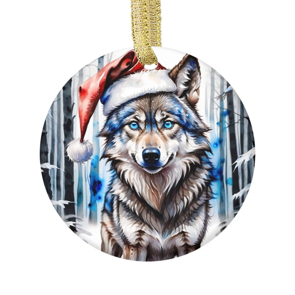 Wolf Animal Wolves Wildlife Forest Animal Lover Ceramic Christmas Ornament Xmas Holiday Tree Gift