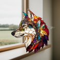 thumbnail image 1 of Wolf Art Acrylic Suncatcher, Acrylic Window Hanging, Wolf Wall Window Hanging Art Decor, Flat 2D Suncatcher, 1 of 5