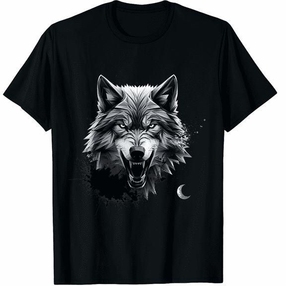 Wolf Art - Animal Lover Motif Wolf T-Shirt for Men Women