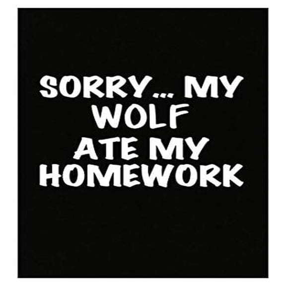 Wolf Ate My Homework Poster - Wall Decor for Dog Lovers Gift