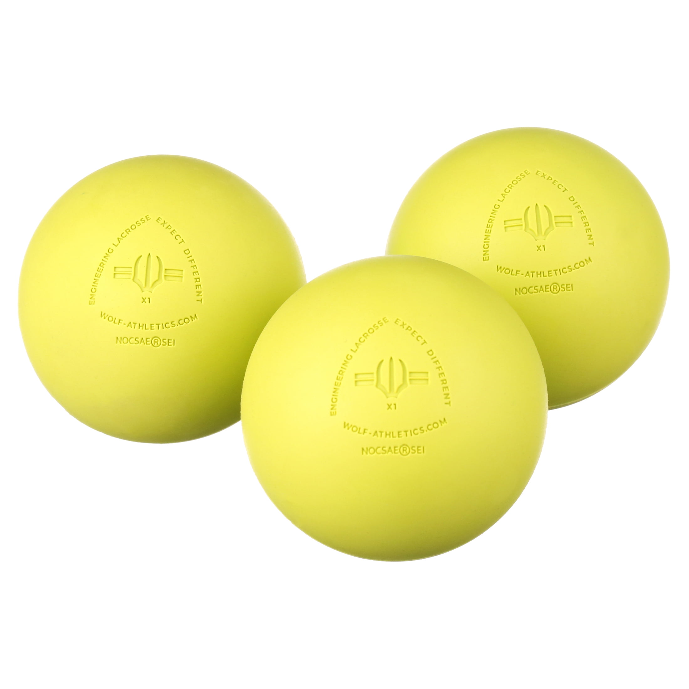 Wolf Athletics Optic Yellow Lacrosse Ball 3pk
