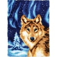 thumbnail image 1 of Wolf Aurora | Rug Making Latch Hooking Kit, 1 of 8