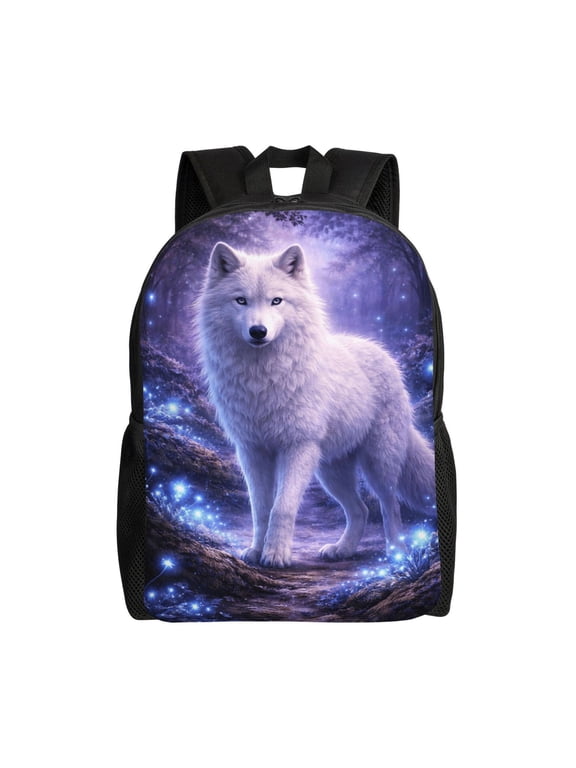 Wolf Backpack Full Front Print Travel Laptop Bag for Men and Women