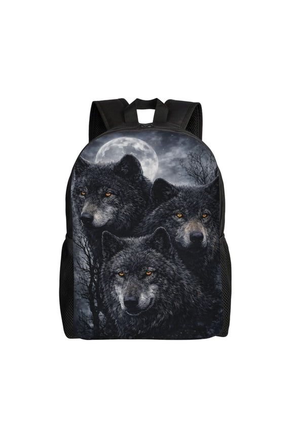 Wolf Backpack Full Front Print Travel Laptop Bag for Men and Women