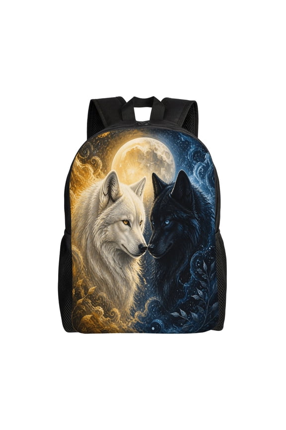 Wolf Backpack Full Front Print Travel Laptop Bag for Men and Women