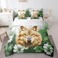 thumbnail image 1 of Wolf Bed in a Bag Queen Comforter Set 7 Piece Daisy Flowers Bedding Sets,Grey Blue Ombre Oil Painting Sheet Set with Comforter Graffiti Art Western Animals Butterfly Bohemian Decor, 1 of 4