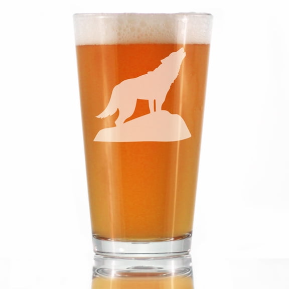 Bevvee Pint Glass 16 oz Wolf Gifts for Wolf Lovers Beer Glasses