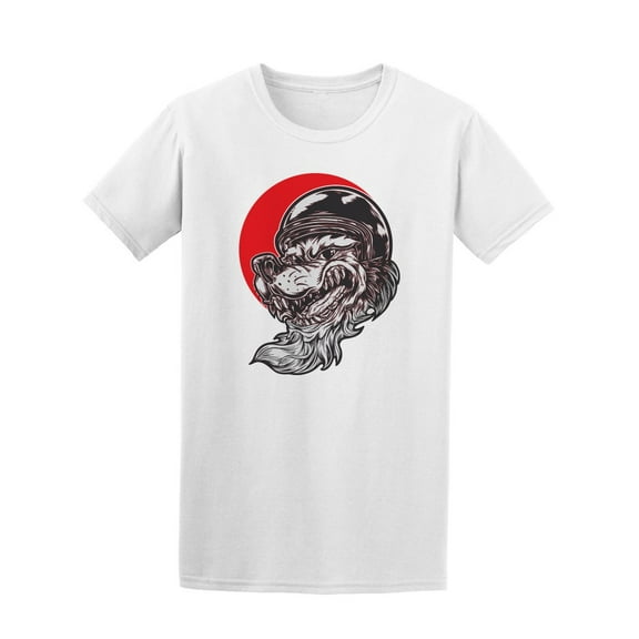 Wolf Biker With Helmet T-Shirt Men -Image by Shutterstock, Male Large