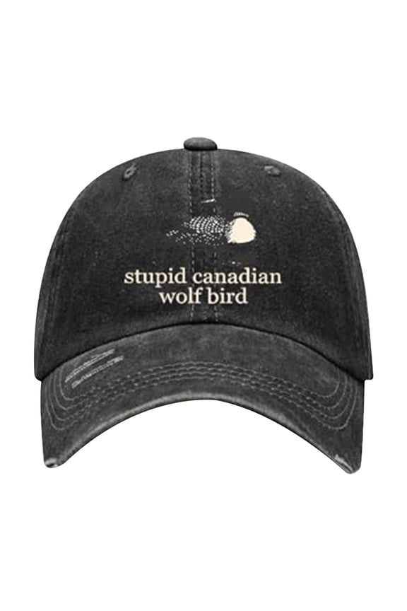 Wolf Bird Men Women Hat Baseball Cap, Wolf Bird Funny Humor Men Women Hat, Black