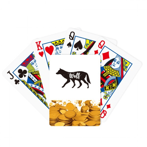 Wolf Black And White Animal Gold Playing Card Classic Game