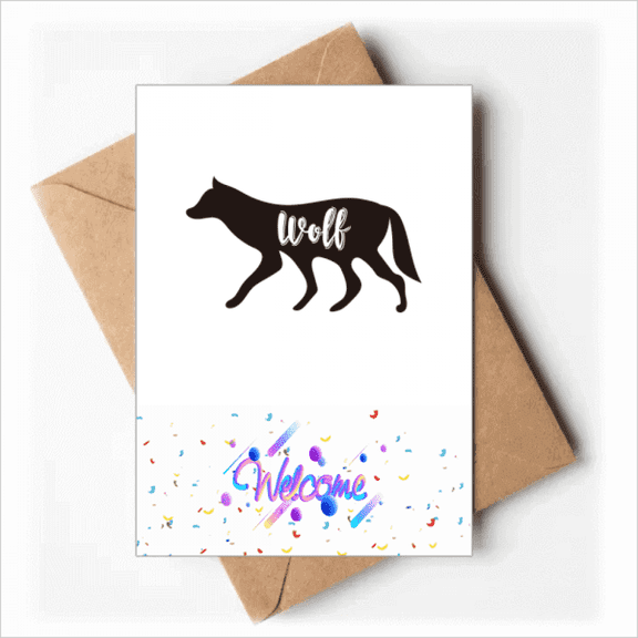 Wolf Black And White Animal Welcome Back Greeting Cards Envelopes Blank
