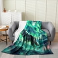 thumbnail image 1 of Wolf Blanket 40x50,Aurora Natural Dreamy Throw Blanket Soft Lightweight,Wildlife Animal Print Flannel Blanket,North Pole Northern Lights Fuzzy Blanket for Bedroom Living Room, 1 of 5