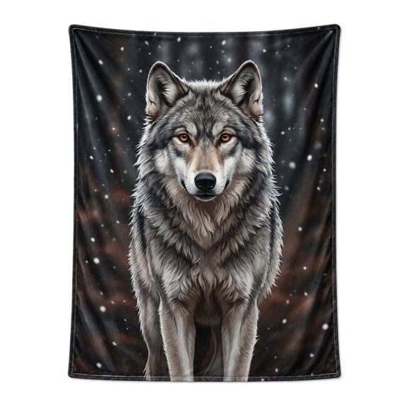 Wolf Blanket, All Season Flannel Fleece Throw, Lightweight Soft Bedding, Great Gift for Couch Sofa Decor 50x40