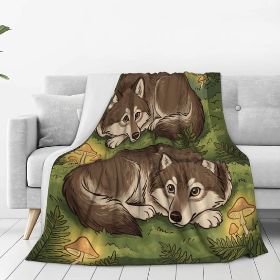 Wolf Blanket Black Wolf Gifts for Men Women Adults Super Soft Cozy Plush Fluffy Fuzzy Fleece Blanket Home Decor 50x40