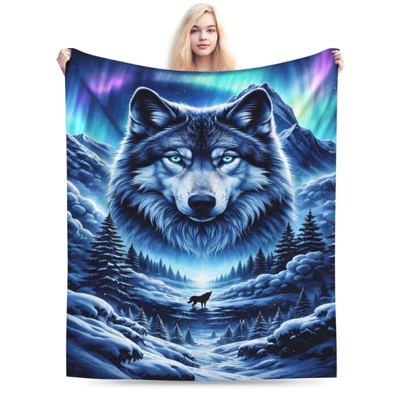 Wolf Blanket Gifts Cool Soft Warm Cozy Wolves Flannel Blankets Throws for Sofa Couch Chair Office Decor 60x50