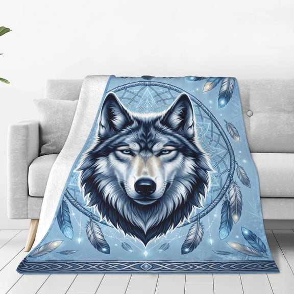 Wolf Blanket Super Soft Warm Fluffy Flannel Animal Throw Blanket Cozy Fuzzy Plush Stuff Blankets Gifts for Women Adults 50x40