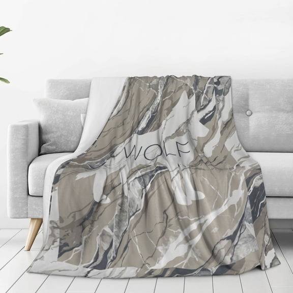 Wolf Blanket, Traditional Tribal Animal Theme, Cozy Warm Bed Sleeping Blanket Use 50x40