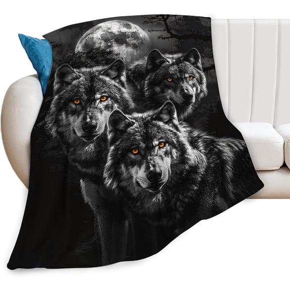 Wolf Blanket Wolf Throw Blanket Wolf Gifts and Decor Animal Blanket for Girls Women Men Boys Soft Warm Cozy Fleece Blanket for Couch Sofa \u200bBed 60"x50"
