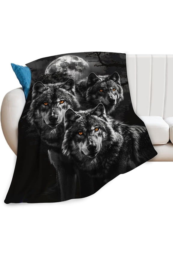 Wolf Blanket Wolf Throw Blanket Wolf Gifts and Decor Animal Blanket for Girls Women Men Boys Soft Warm Cozy Fleece Blanket for Couch Sofa \u200bBed 80"x60"