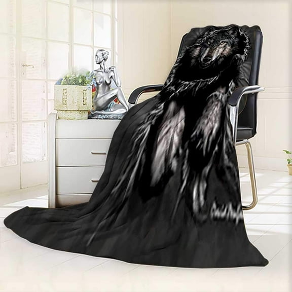 Wolf Breakout Plush Raschel Korean Mink Style Blanket, Queen Size By Penfound