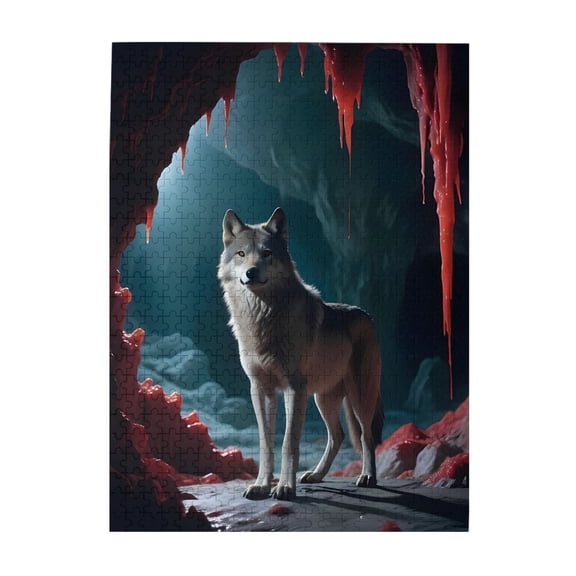 Wolf Cave Stalactite Drippings 1000-Piece Wooden Jigsaw Puzzle for Adults, Fun & Challenging Family Game, Stylish Wall Decor & Holiday Gift