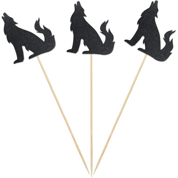 Wolf Centerpiece Sticks, 12-Pack Table Topper Double-Sided Birthday Party Decorations
