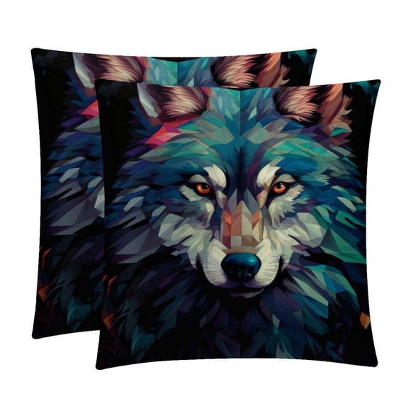 Wolf Chair Pillow Covers Set of 2 Throw Pillow Decorative Pillows Velvet with Unique Patterns for Various Occasions - Available in 16x16, 18x18, and 20x20 Inches