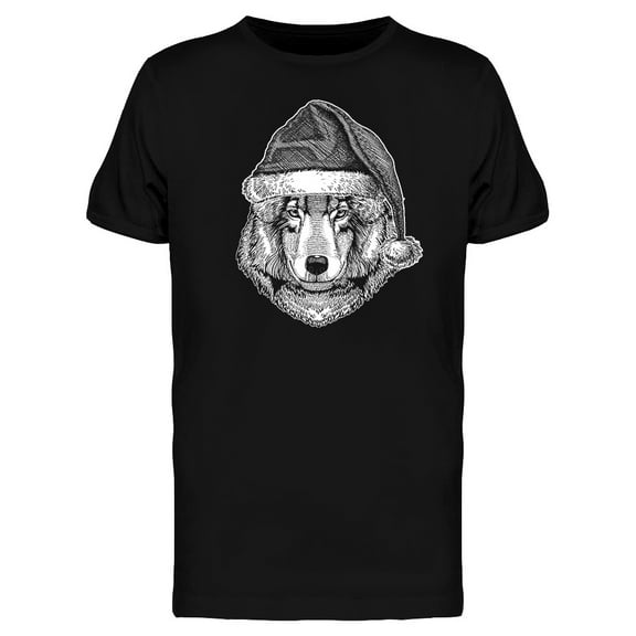 Wolf Christmas Hat T-Shirt Men -Image by Shutterstock, Male XX-Large