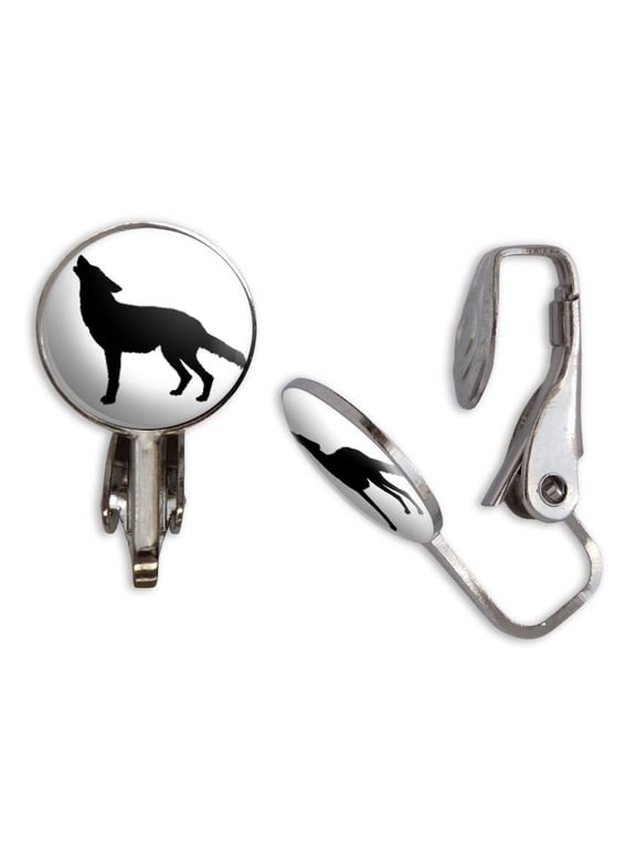 Wolf Clip-On Stud Earrings
