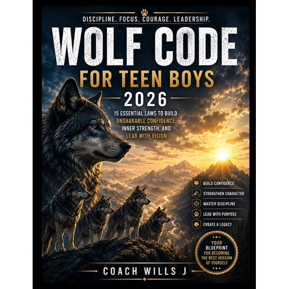 Wolf Code for Teen Boys 2026: 15 Essential Laws to Build Unshakable Confidence, Inner Strength, and Lead with Vision, (Paperback)