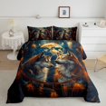 thumbnail image 1 of Wolf Comforter Set Dream Catchers Quilt Bed Set,Boho Feather Galaxy Bedding Sets s,Woodland Animals Duvet Insert,Exotic Bohemian Decor, 1 of 7