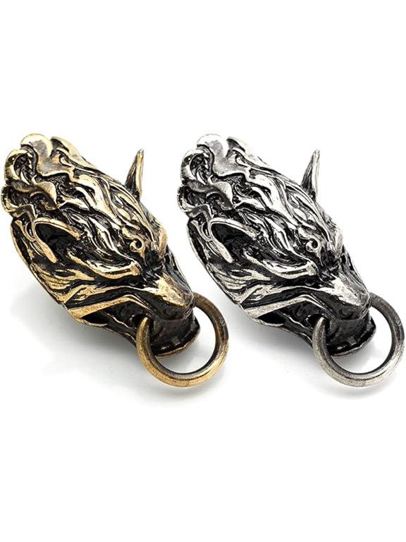 Wolf Concho Screw Back Conchos Wallet Connector Key Chain Leathercraft 2 pcs (One Each Color)
