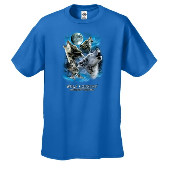 Wolf Country Howling at The Moon Short Sleeve T-shirt-Royal-Medium