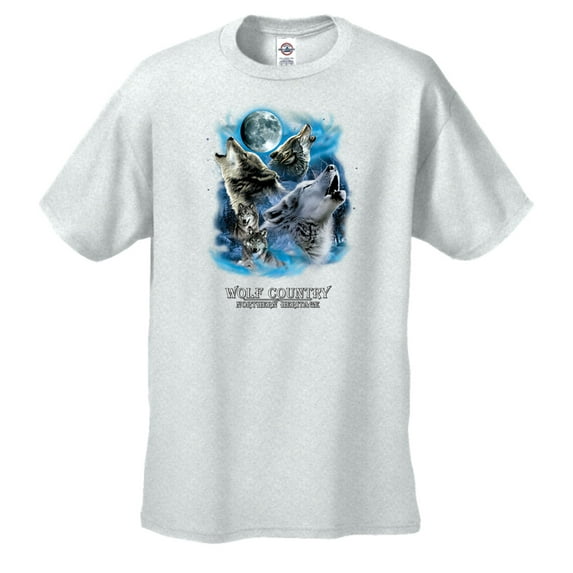 Wolf Country Howling at The Moon Short Sleeve T-shirt-lightgray-4xl