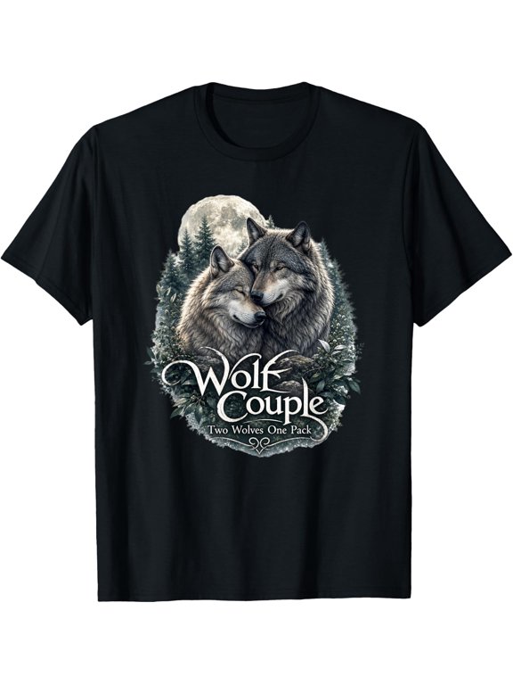 Wolf Couple Graphic Funny Wolf Lovers Wildlife Gift T-Shirt